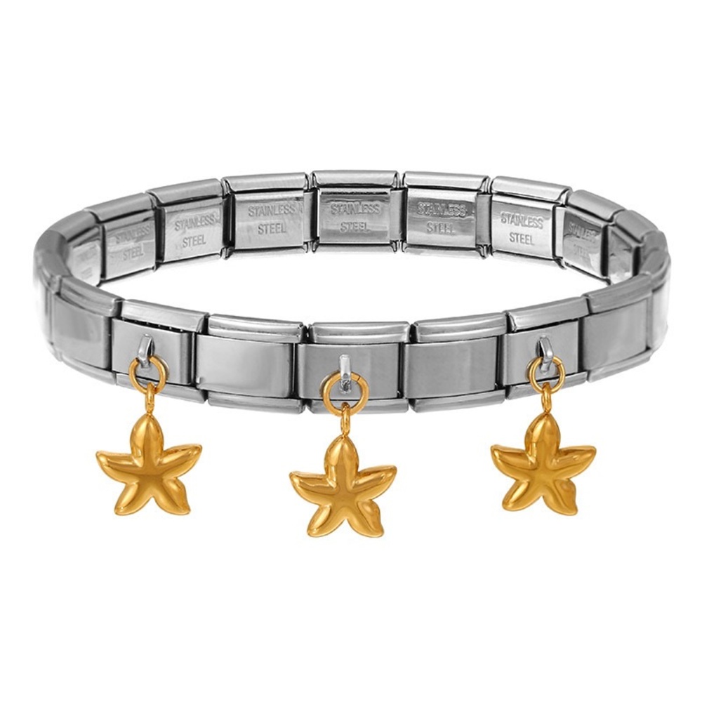Silver Charm Bracelet with Gold Seahorse and Red Cherry - Picture 2 of 7